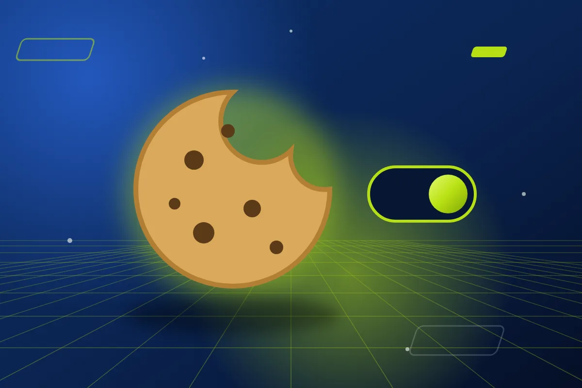 Ilustración de una galleta y un interruptor